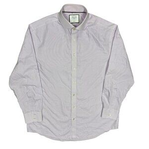 Charles Tyrwhitt Classic Fit Dress Shirt Non Iron Oxford Pink 42 16 1/2 Large